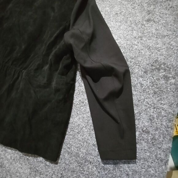 IMAN Suede Leather Moto Jacket 2X Cinch Gold Glam Y2K Bomber Grunge Baddie Biker - Picture 12 of 13